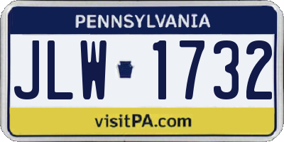 PA license plate JLW1732