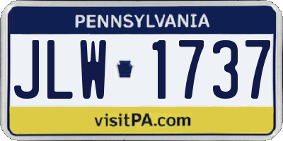 PA license plate JLW1737