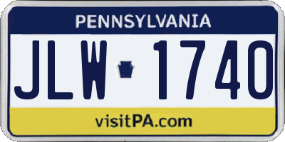 PA license plate JLW1740