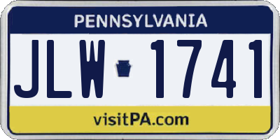 PA license plate JLW1741