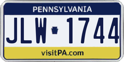 PA license plate JLW1744