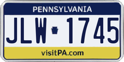 PA license plate JLW1745