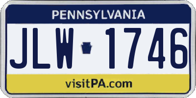 PA license plate JLW1746
