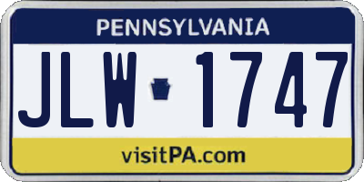 PA license plate JLW1747