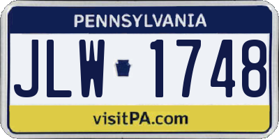 PA license plate JLW1748