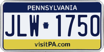 PA license plate JLW1750