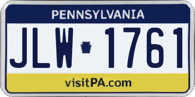 PA license plate JLW1761