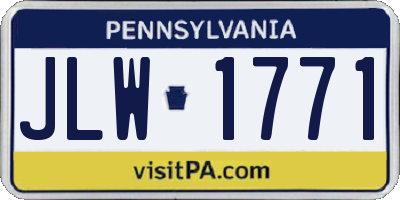 PA license plate JLW1771