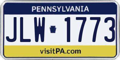PA license plate JLW1773