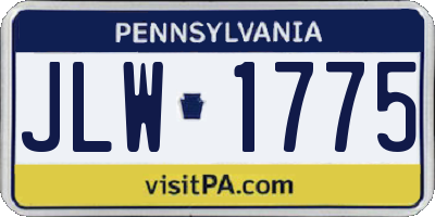 PA license plate JLW1775