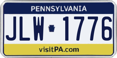 PA license plate JLW1776