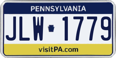 PA license plate JLW1779