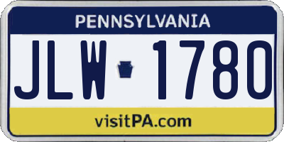 PA license plate JLW1780