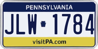 PA license plate JLW1784