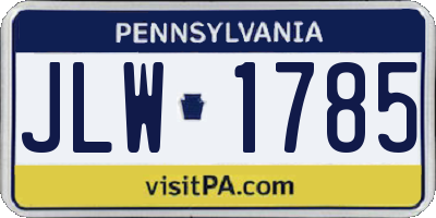 PA license plate JLW1785