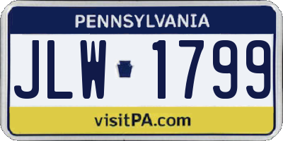 PA license plate JLW1799