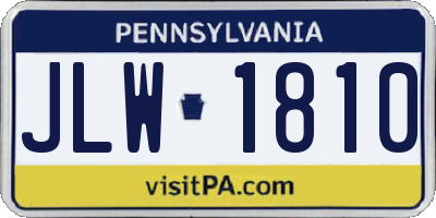 PA license plate JLW1810
