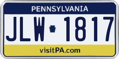 PA license plate JLW1817