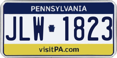 PA license plate JLW1823