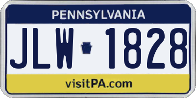 PA license plate JLW1828