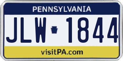 PA license plate JLW1844