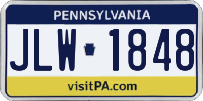 PA license plate JLW1848