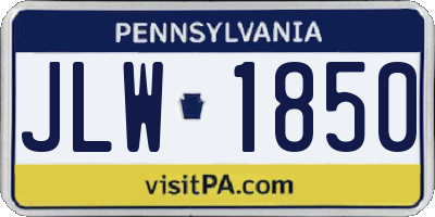 PA license plate JLW1850