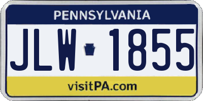 PA license plate JLW1855
