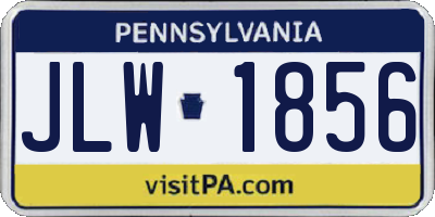 PA license plate JLW1856