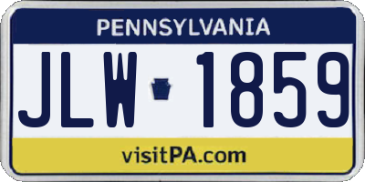 PA license plate JLW1859