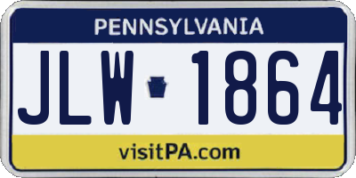 PA license plate JLW1864