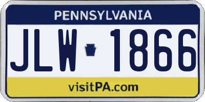 PA license plate JLW1866