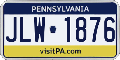 PA license plate JLW1876