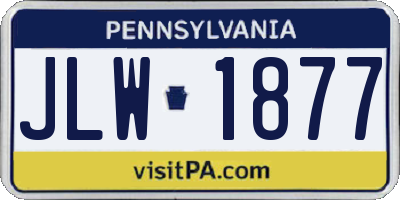 PA license plate JLW1877