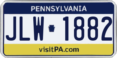 PA license plate JLW1882