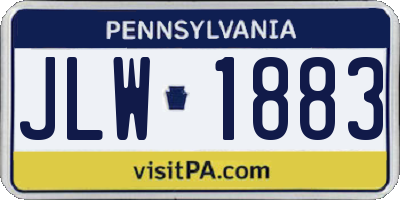 PA license plate JLW1883