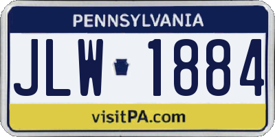 PA license plate JLW1884