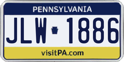 PA license plate JLW1886