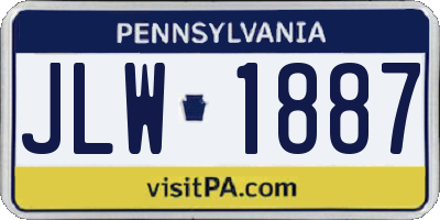 PA license plate JLW1887