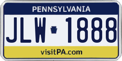PA license plate JLW1888