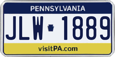 PA license plate JLW1889