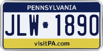PA license plate JLW1890