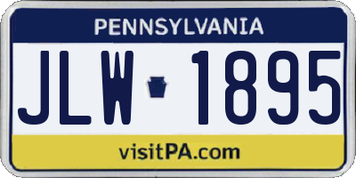PA license plate JLW1895