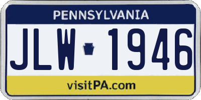 PA license plate JLW1946