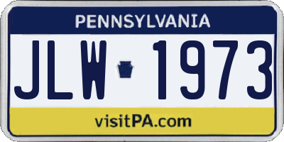 PA license plate JLW1973