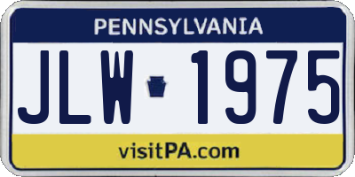 PA license plate JLW1975