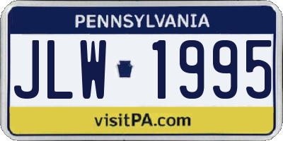 PA license plate JLW1995