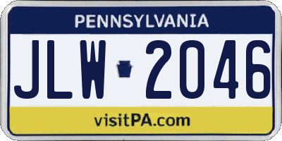 PA license plate JLW2046