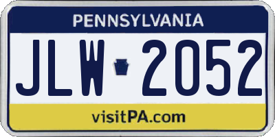 PA license plate JLW2052