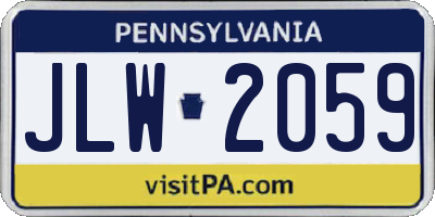 PA license plate JLW2059